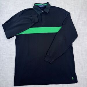 Polo Golf Ralph Lauren Long Sleeve Polo Men L Black Stripe Athleisure Preppy